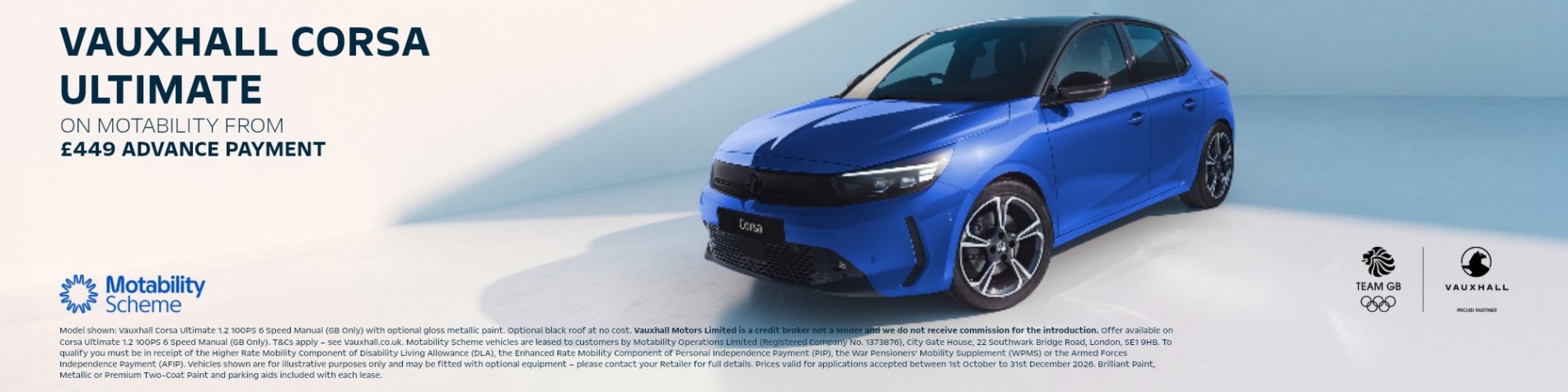 Corsa Motability Q4 banner